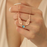 Winged Heart Birthstone Necklace