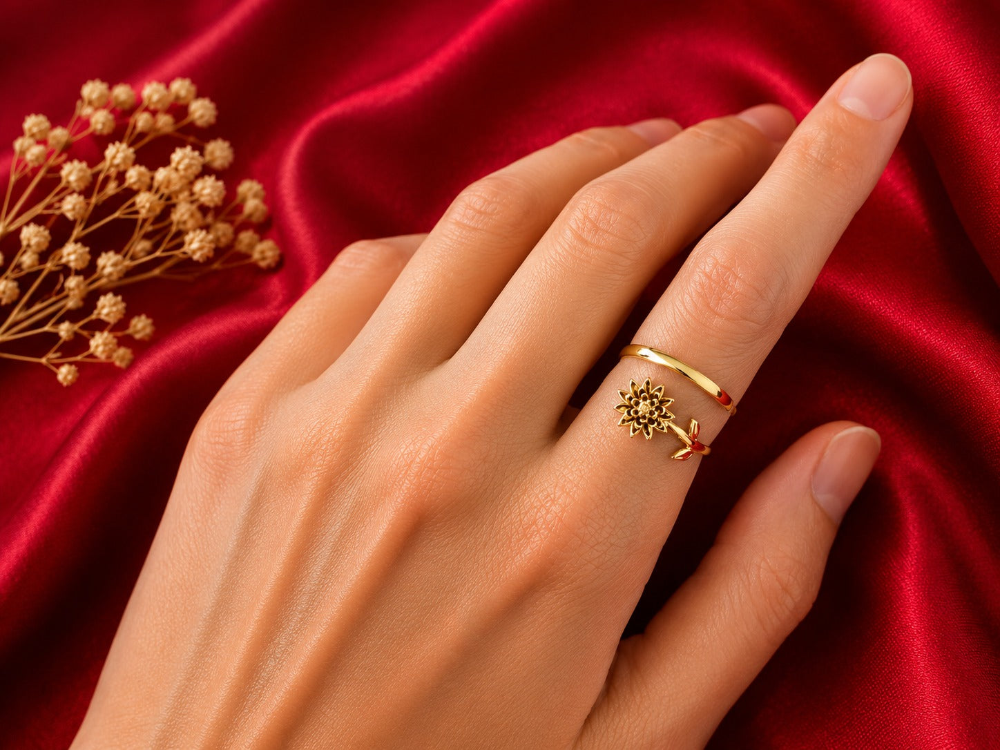 Birth Flower Birthstone Ring - All 12 Months