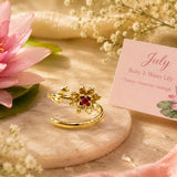 July Birth Flower Birthstone Ring