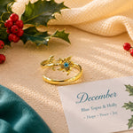 December Birth Flower Birthstone Ring