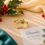December Birth Flower Birthstone Ring