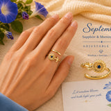 September Birth Flower Birthstone Ring