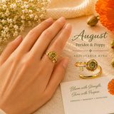 August Birth Flower Birthstone Ring