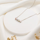 Minimalist Round Birthstone Bar Necklace