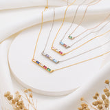 Personalized Horizontal Baguette Necklace