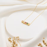 Personalized Tiny Cube Birthstone Necklace