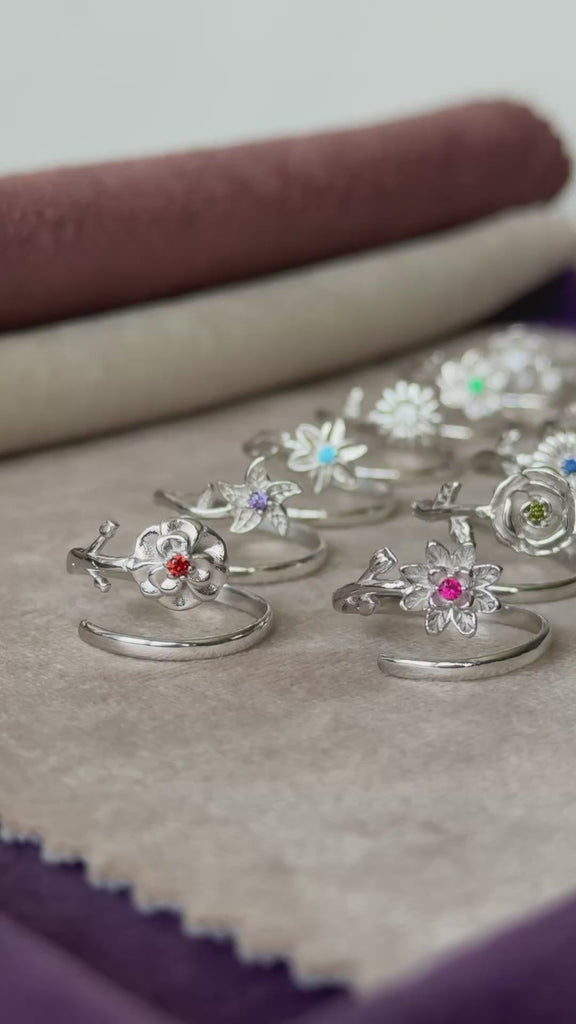Birth Flower Birthstone Ring video