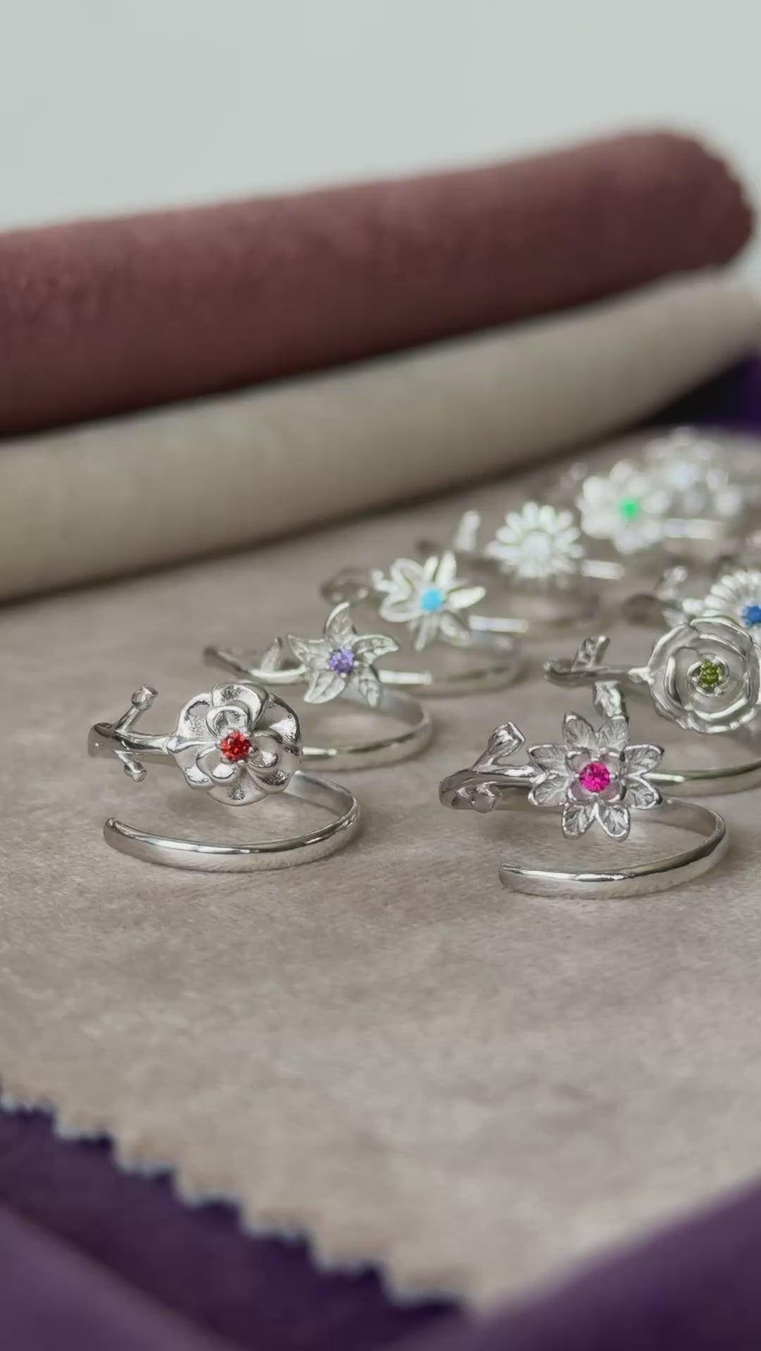 Birth Flower Birthstone Ring video